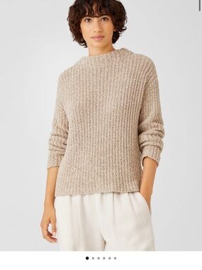 Eileen fisher Peruvian cotton boucle box top sweater size xs rn 78121